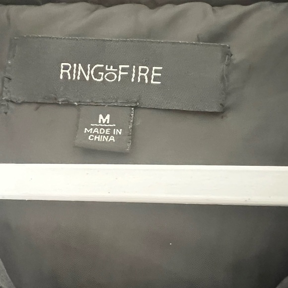 Ring of Fire Quilted Bomber Jacket Coat with Hood - Picture 3 of 4